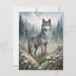 A Beautiful Forest Wolf Postcard