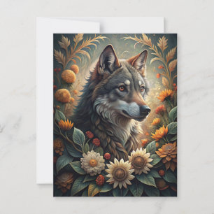 A Beautiful Forest Wolf Postcard