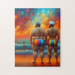 a beautiful gay day at the beach jigsaw puzzle