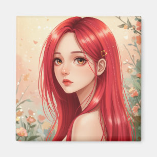 A beautiful girl exuding grace in nature magnet