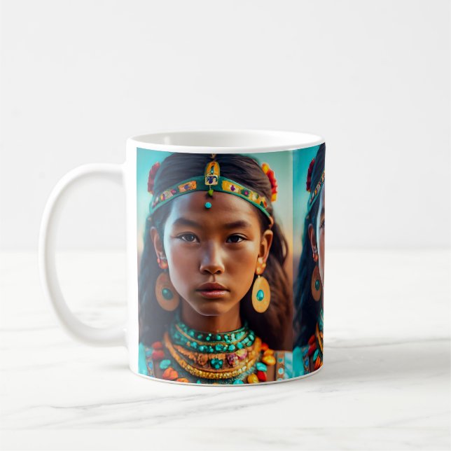 A beautiful girl from the Indian tribes Coffee Mug (Left)