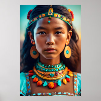 A beautiful girl from the Indian tribes Poster