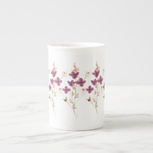 A Beautiful Hand Watercolour Painted. No: 013 Bone China Mug