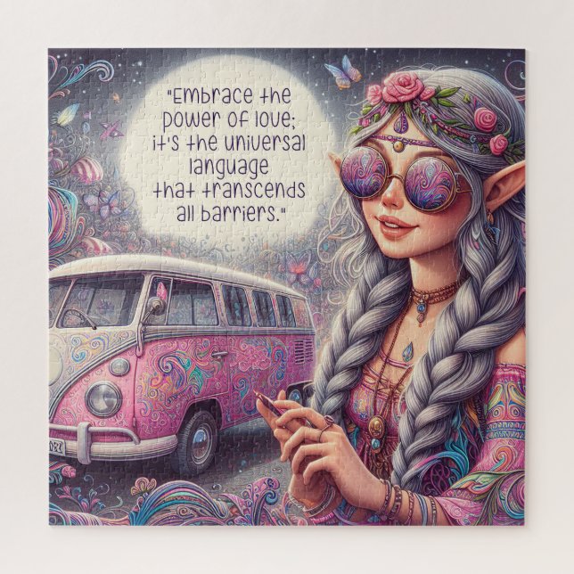 A Beautiful Hippie Girl Jigsaw Puzzle (Vertical)