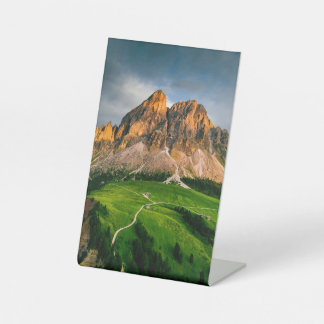 A beautiful landscape full of colors pedestal sign