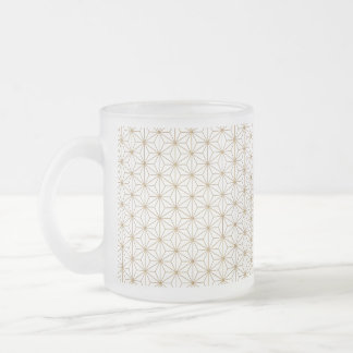a beautiful linen leaf pattern frosted glass coffee mug