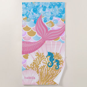 A Beautiful Mermaid 🧜♀️ Life Beach Towel