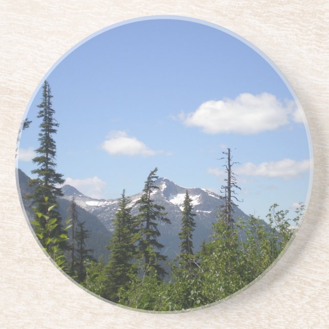 A Beautiful Mountain Scene Beverage Coaster (Front)