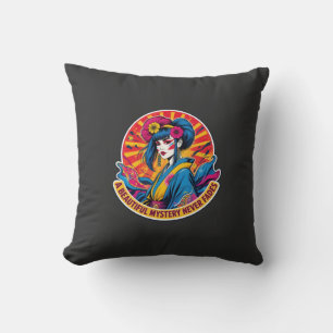 A Beautiful Mystery Never Fades Vintage Geisha Cushion