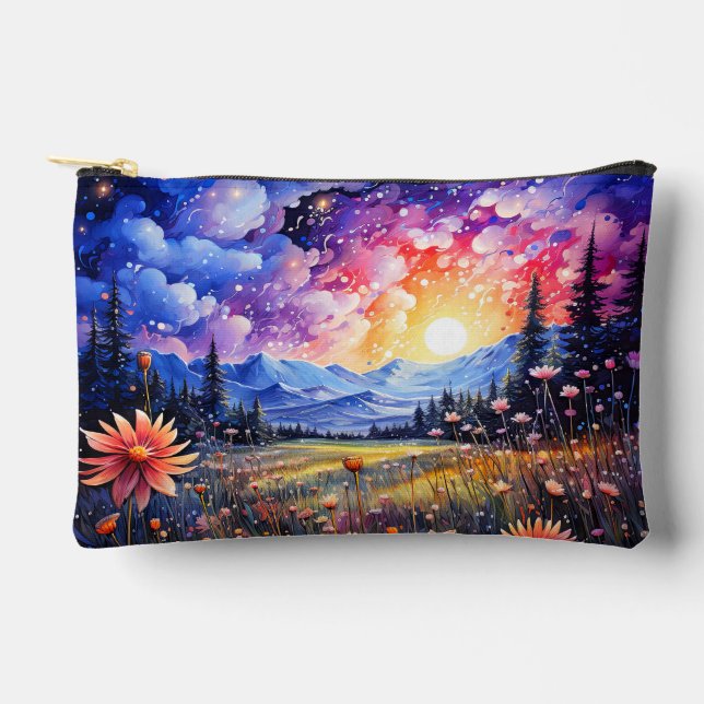A Beautiful Night Sky Illustration Accessory Pouch (Front)