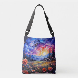 A Beautiful Night Sky Illustration Crossbody Bag