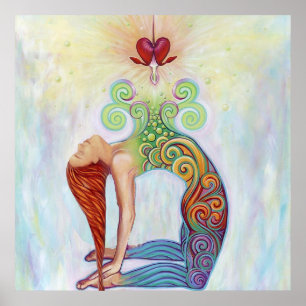 A beautiful picture of a woman meditating  poster