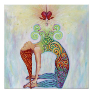 A beautiful picture of a woman meditating poster