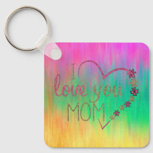 A beautiful range of colours I love my mum Key Ring