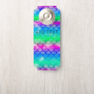 A beautiful range of mermaid-style colours door hanger