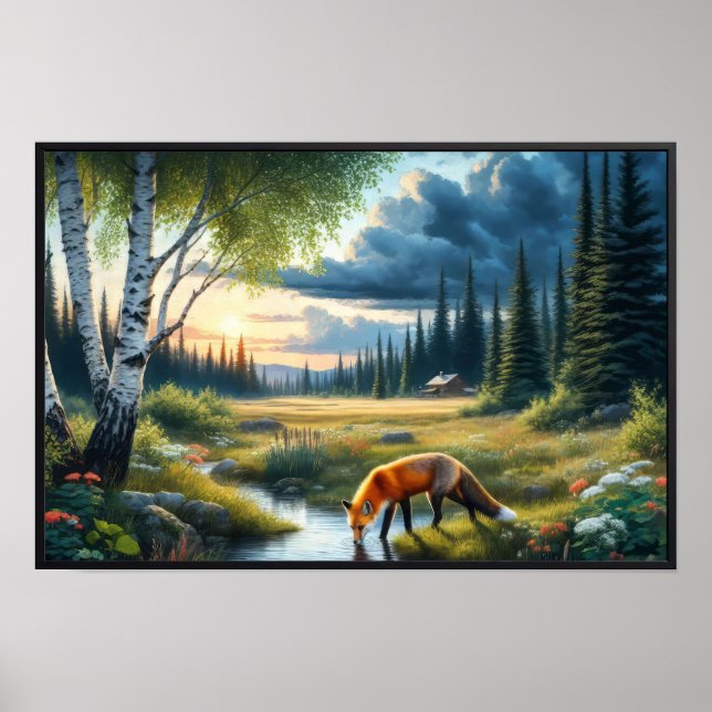 A Beautiful Red Fox Resting  Poster (Front)