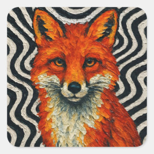 A beautiful red fox  square sticker