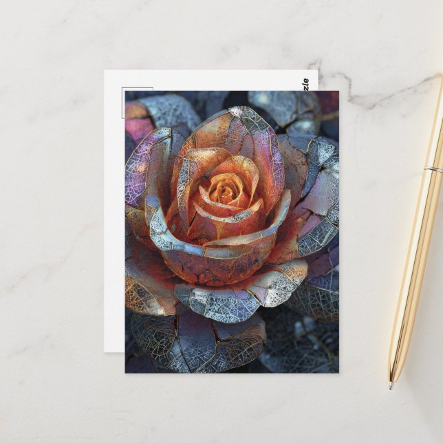 A Beautiful Rose Flower Postcard (Front/Back In Situ)