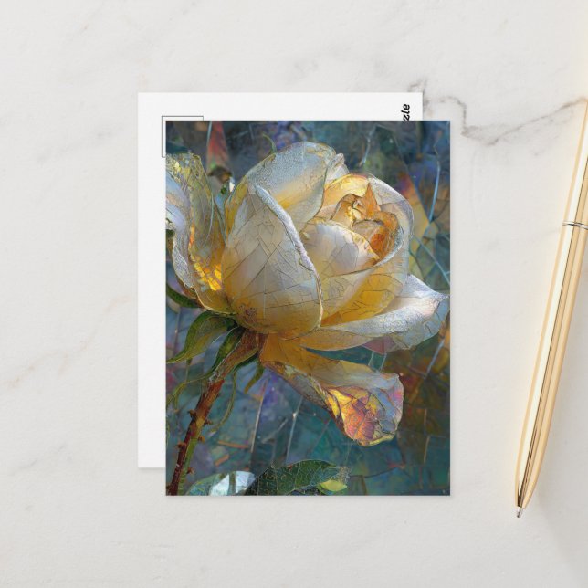 A Beautiful Rose Postcard (Front/Back In Situ)