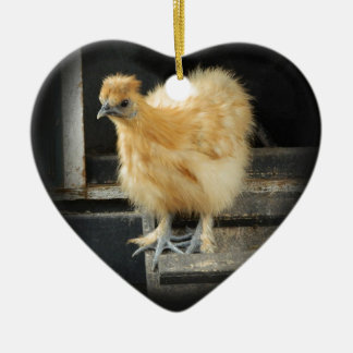 a beautiful Silkie Bantam Chicken picture. Ceramic Tree Decoration