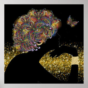 A Beautiful Soul Butterfly Lady Poster