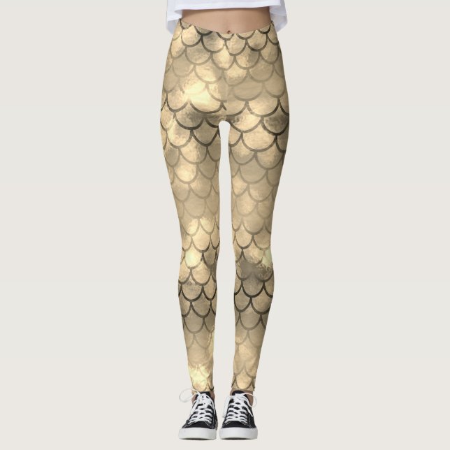 A beautiful spectrum of mermaid colours leggings (Front)