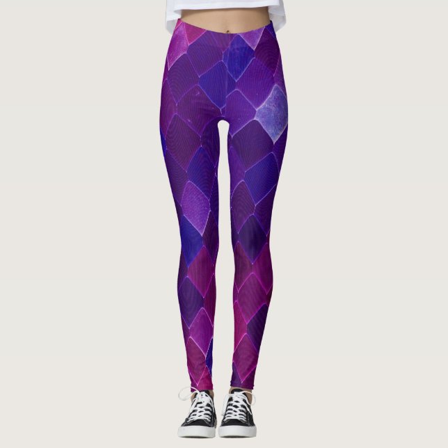 A beautiful spectrum of mermaid colours leggings (Front)