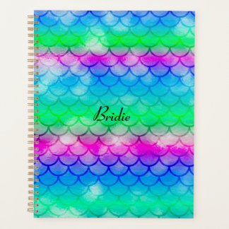 A beautiful spectrum of mermaid colours notebook planner