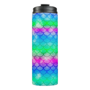 A beautiful spectrum of mermaid colours thermal tumbler