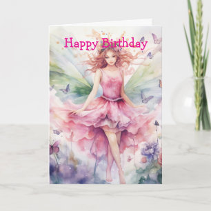 A Beautiful Spring Fairy Birthday Card