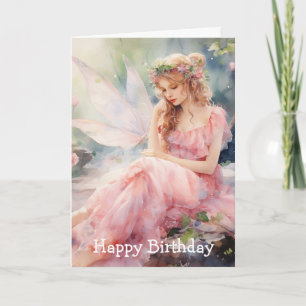 A Beautiful Spring Fairy Birthday Card