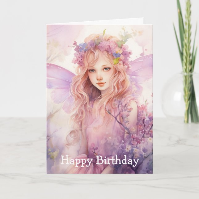 A Beautiful Spring Fairy Birthday Card (Front)