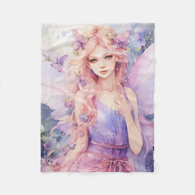 A Beautiful Spring Fairy Fleece Blanket (Front)