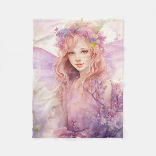 A Beautiful Spring Fairy Fleece Blanket (Front)