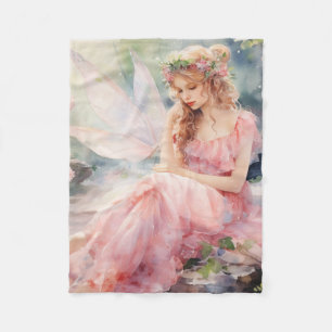 A Beautiful Spring Fairy Fleece Blanket