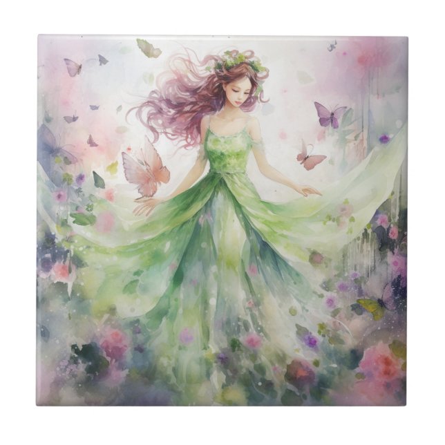 A Beautiful Spring Fairy Tile (Front)