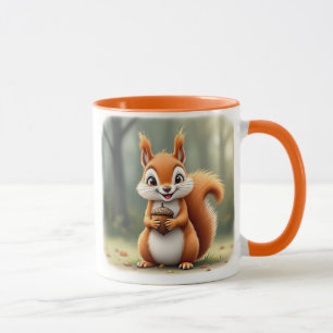 A beautiful squirrel presents its hazel to you. mug