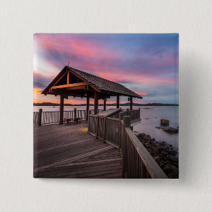 A Beautiful Sunset 15 Cm Square Badge