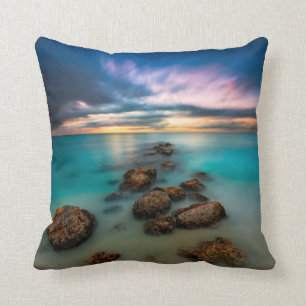 A Beautiful Sunset Over Grace Bay   Turks & Caicos Cushion