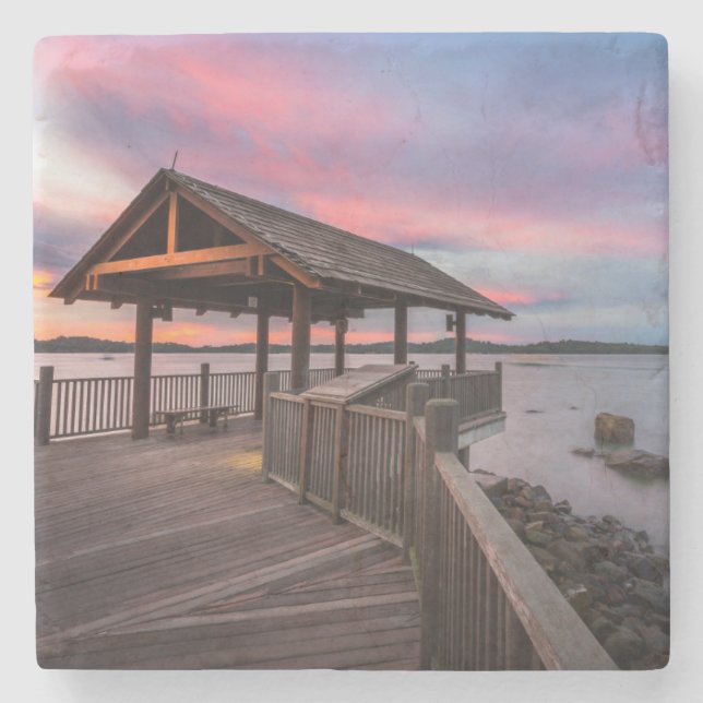 A Beautiful Sunset Stone Coaster (Front)