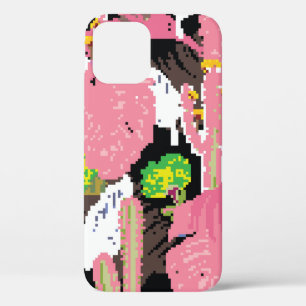 A Beautiful sweet pastel colour tropical night pat iPhone 12 Case