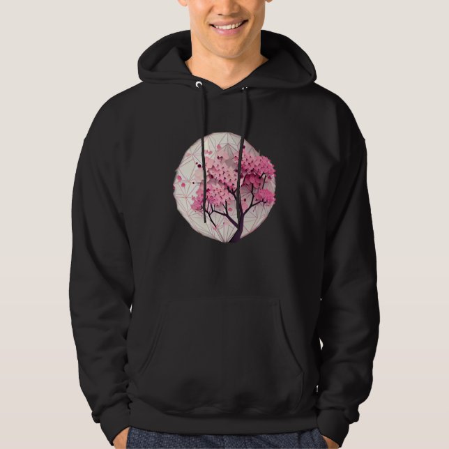 A Beautiful Symbol of Renewal Cherry Blossom Geome Hoodie (Front)
