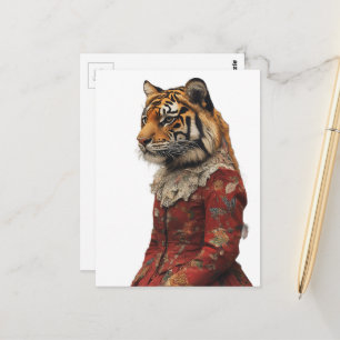 A Beautiful Tiger in a Dress Postcard