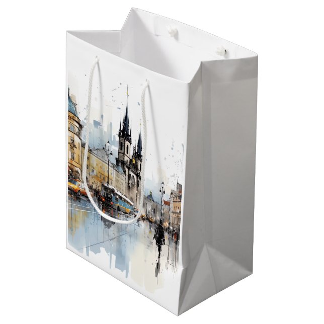  A Beautiful Touch of the Czech Capital Medium Gift Bag (Front Angled)