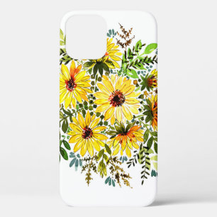A beautiful watercolor bouquet, lovely yellow flow iPhone 12 case