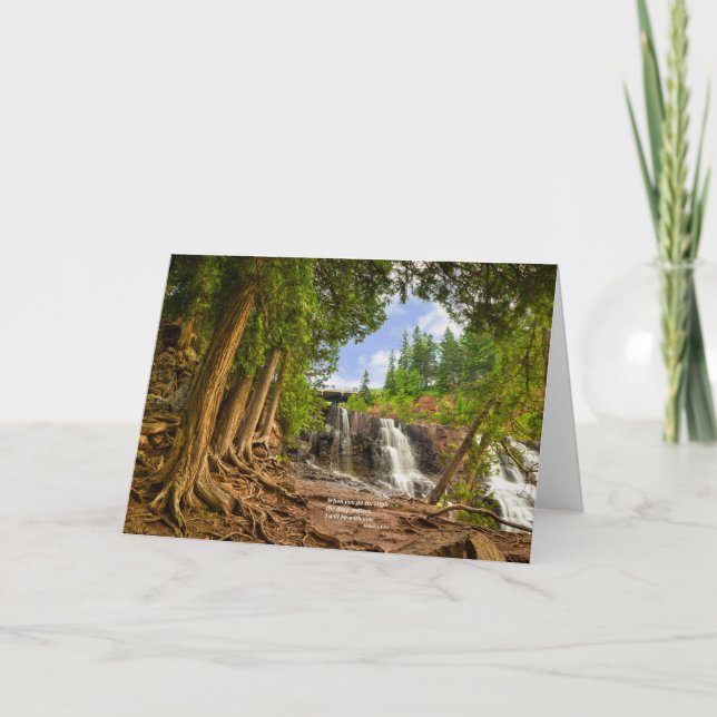 A beautiful waterfall greeting card with scripture (Front)