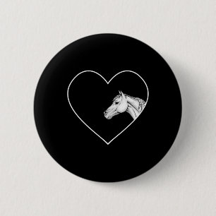A Beautiful White Horse For Riding Girls Heart Of 6 Cm Round Badge