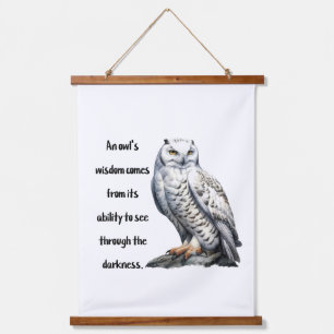A beautiful white wise Owl Hanging Tapestry