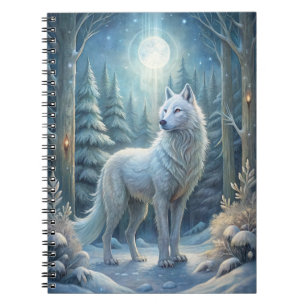 A Beautiful White Wolf Notebook