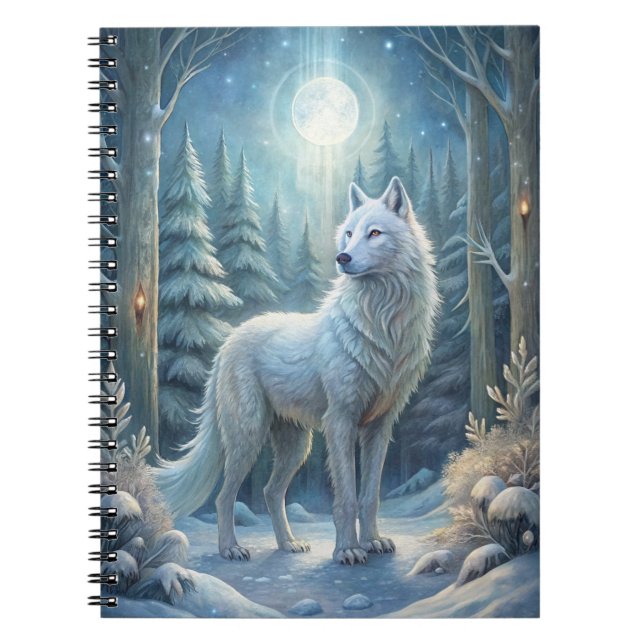 A Beautiful White Wolf Notebook (Front)